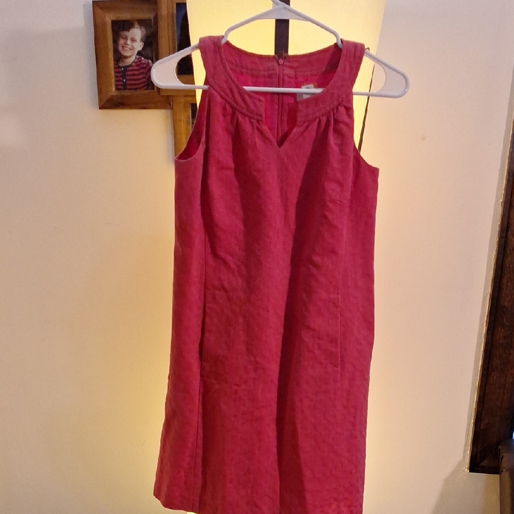 LOFT Pink V-Neck Sleeveless Mini Sundress